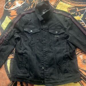 Jean jacket black and purple